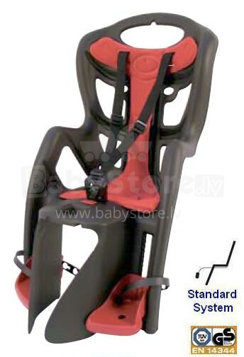 Bellelli Pepe Art.15694 standartinė dviračio vaikiška kėdutė juoda raudona