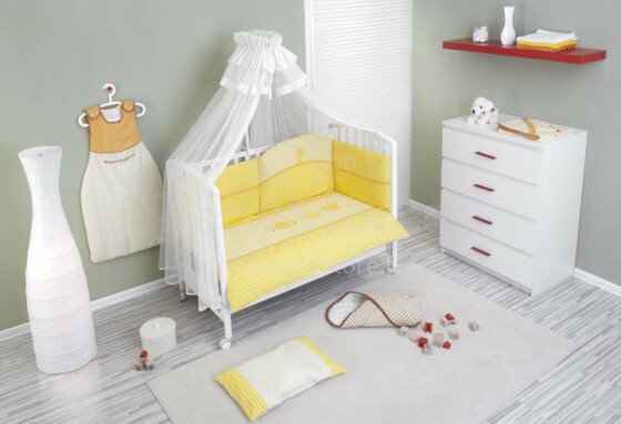 NINO-ESPANA Bērnu gultas veļas kokvilnas komplekts  'Morada Yellow' 5+1