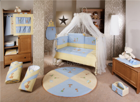 FERETTI - Bērnu gultas veļas komplekts  'Giraffe Blue Prestige' SESTETTO LONG 6L 