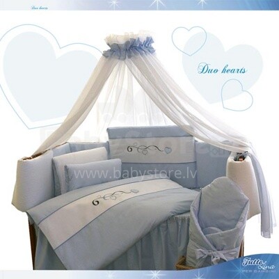 TUTTOLINA - Bērnu gultas veļas komplekts 'Duo Hearts (шитье)', синий цвет