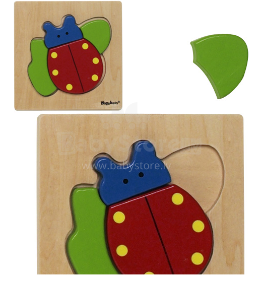 Playshoes 380611 Wooden Puzzle beetle Attīstoša koka rotaļlieta puzle
