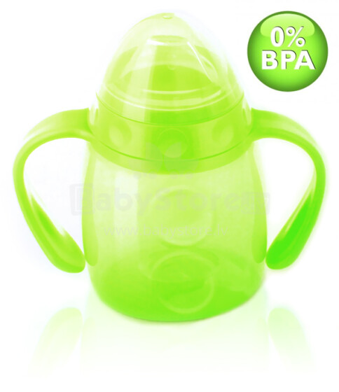 „Akuku A0186“ puodelis kūdikiams nuo 4 mėnesių amžiaus su minkštu dangteliu 240 ml