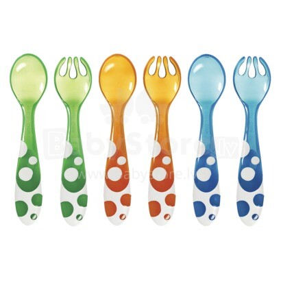 Muchkin  11454 Forks & Spoons - Hабор ложки,вилки пластиковые 6 шт.
