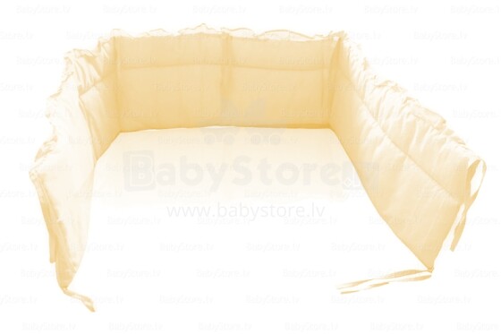 MimiNu Art.47397 Milk Kokvilnas apmalīte bērna gultiņai ar kantīti 360 cm