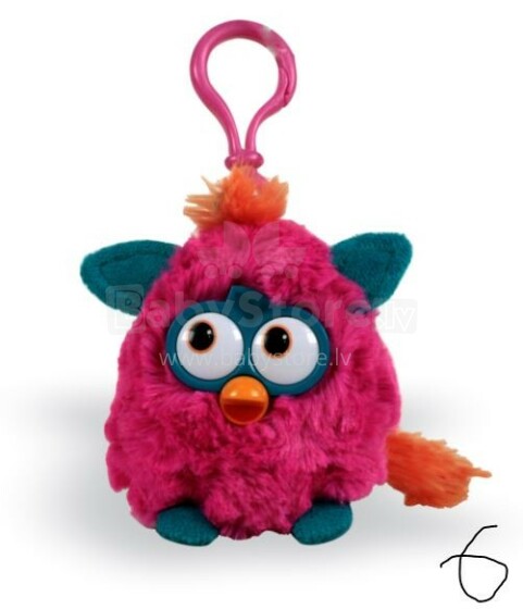 HASBRO Mīkstā rotaļlieta-piekariņš ar skaņu Furby Famosa 8 cmCrazy Swirl (760010452-1)