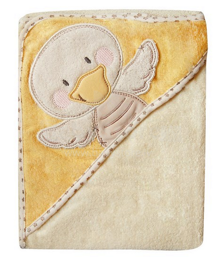 Bobas Art. PEL Детское хлопковое махровое полотенце с капюшеном и аппликацией 80х80 см