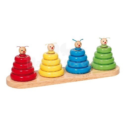 GOKI VG58899 Worm stacks, colours and shapes sorting game
