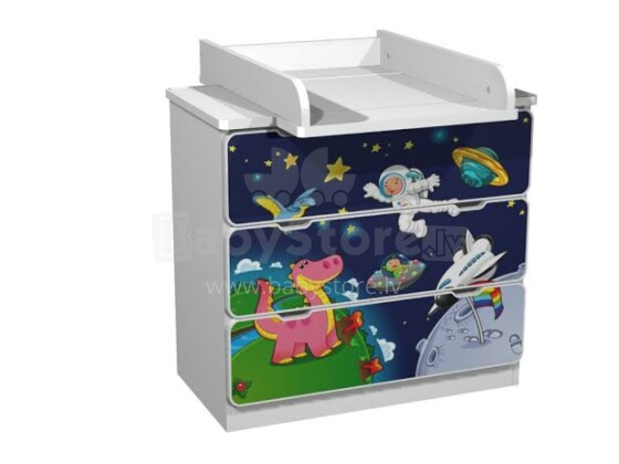 AMI 3S Cosmoss Bērnu stilīga kumode ar pārtinamo galdiņu 82x80x45,5cm