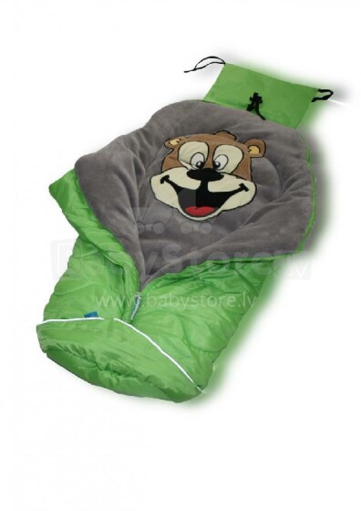 Nuvita Caldobimbo Junior Cuccioli® Bear Art. JR9601 Green Bērnu ziemas siltais guļammaiss