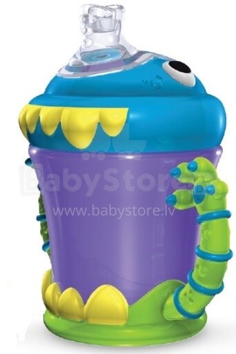 Nuby Monster Cup Art.22040 krūzīte ar mīkstu silikona snīpi ērtākai dzeršanai 210 ml.