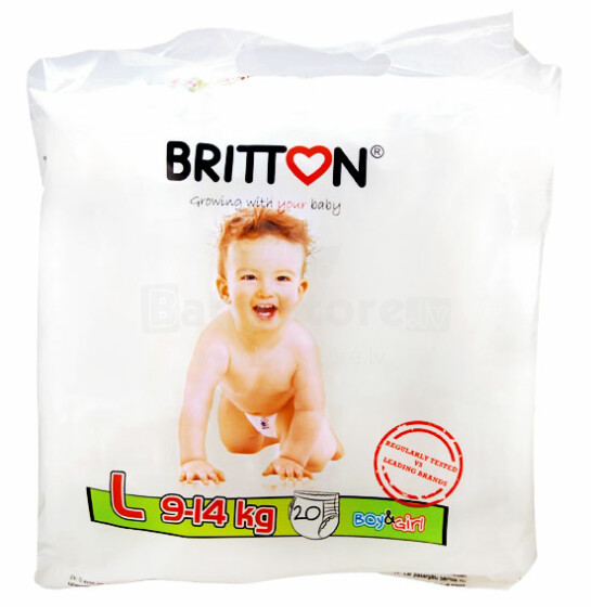 Britton Pants L Art.B2211  Nappies L size 9-14kg 20pc/bag