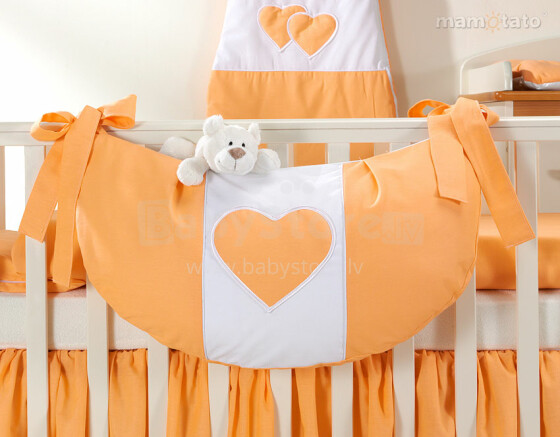 Mamo Tato Heart Col. Peach Mantu kabata gultiņai (60x30 см)
