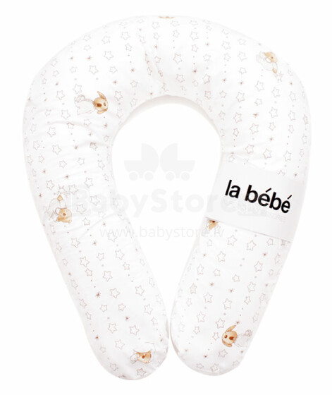 La Bebe™ Snug Pillow Art.5190 Cotton Nursing Maternity Sleepy Bears Подковка для сна/кормления малыша 20x70см