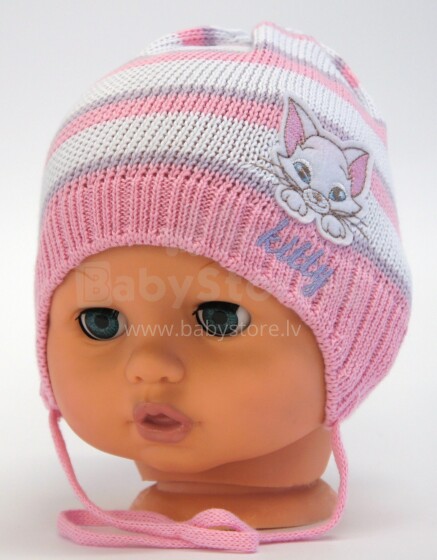 Aliap Art.4309 Pink детская шапочка 100%  хлопок Весна-Осень