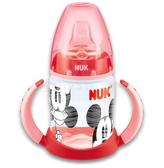 Nuk First Choice Mickey Red Art.SD80  Бутылочка-поильник  с насадкой для питья с силиконовой соской с 6 мес. 150 мл.