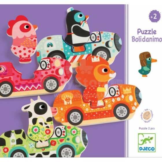 Djeco Puzzle Bolidanimo Art. DJ01555 Pазвивающая игрушка для детей (8 дет.)