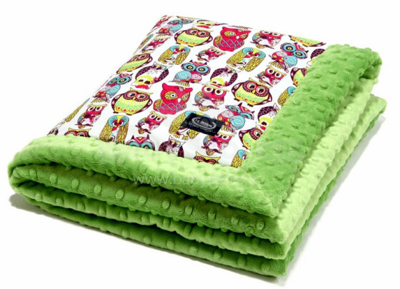 La Millou Art. 83418 Infant Blanket Wild Owl Green Высококачественное детско двустороннее одеяло от Дизайнера Ла Миллоу (65x75 см) 
