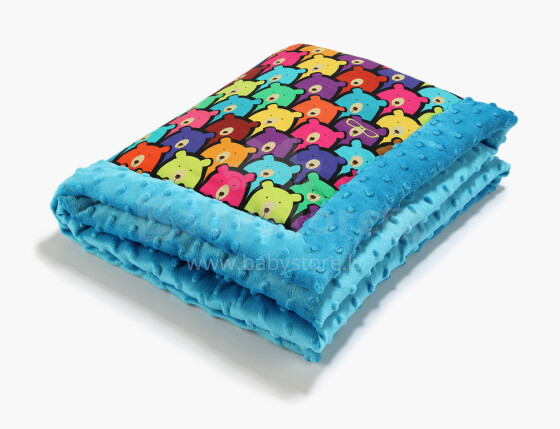 La Millou Art. 83425 Infart Blanket Jelly Bears Teal Augstākās kvalitātes divpusēja sedziņa (65x75 cm) 