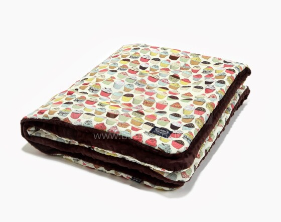 „La Millou“ menas. 83495 Toddler antklodė „Cupcakes Chocolate Premium“ kokybės dvipusė antklodė (80x100 cm)