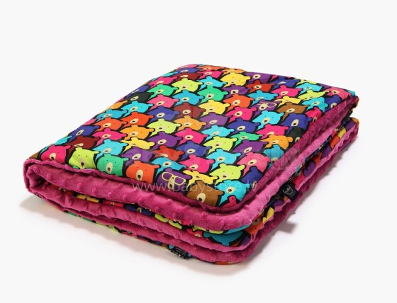 La Millou Art. 83510 Preschooler's Blanket Jelly Bears Raspberry Высококачественное детское двустороннее одеяло от Дизайнера Ла Миллоу (110x140 см)