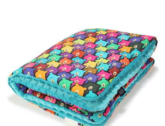 La Millou Art. 83512 Preschooler's Blanket Jelly Bears Teal Высококачественное детское двустороннее одеяло от Дизайнера Ла Миллоу (110x140 см)