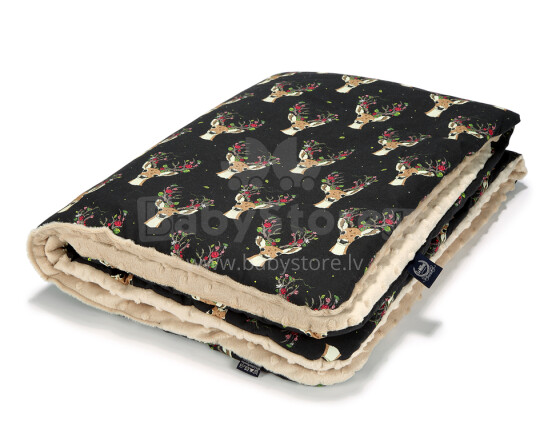 La Millou By Katarzyna Zielinska Art. 83532 Preschooler's Blanket Oh My Deer Latte Высококачественное детское двустороннее одеяло (110x140 см)