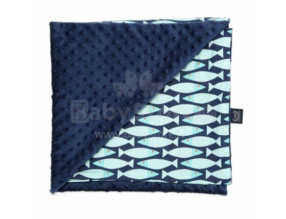 La Millou Art. 83552 Light Blanket M Fish Navy Высококачественное детское двустороннее легкое одеяло (80x100 см)