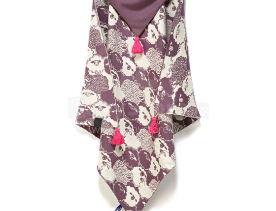 „La Millou“ menas. 83601 Medvilnės antklodė „Pinky Lawender Sheep Limited Edition Premium“ dvipusė antklodė su gobtuvu (80x80 cm)