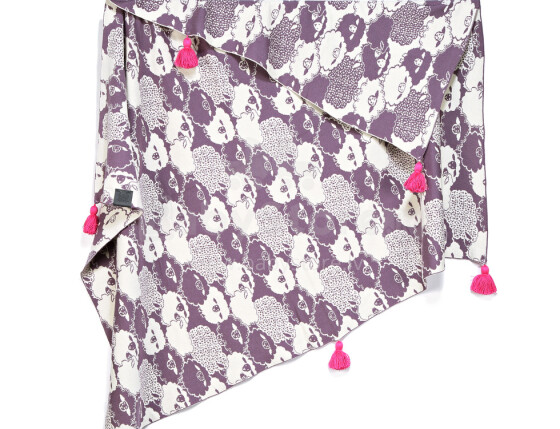 „La Millou“ menas. 83612 p. Didelės medvilnės antklodė „Pinky Lawender Sheep Limited Edition“ aukščiausios kokybės dvipusė antklodė su gaubtu (95x125 cm)