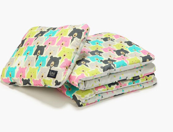 La Millou Art. 84016 Bedclouthes S Polar Bears&Grey Diamonds Высококачественное детское одеяло и подушка