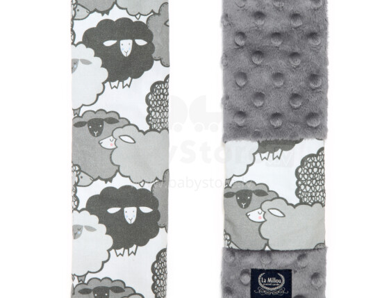 La Millou Art. 84314 Seatbelt Cover Graphite Sheep Family&Grey Drošības jostas apvalki