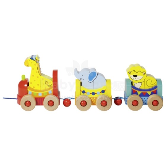 Goki Art.55955 medinis vaikų traukinys su žvėrimis Palermo