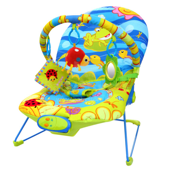 SunBaby ABC Art. BR20208-2 Funny Frog Šūpuļkrēsliņs ar regulējamo slīpumu