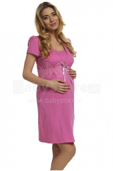 Italian Fashion Felicita Art.86272 Amarant  Хлопковая ночная рубашка для беременных/кормления с коротким рукавом