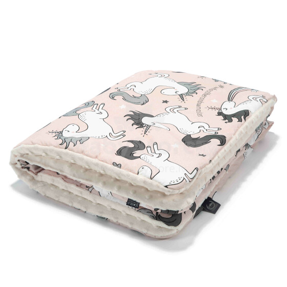 „La Millou '19“ mažylio antklodė. 86585 Unicorn Pink Aukščiausios kokybės dvipusė antklodė (80x100 cm)