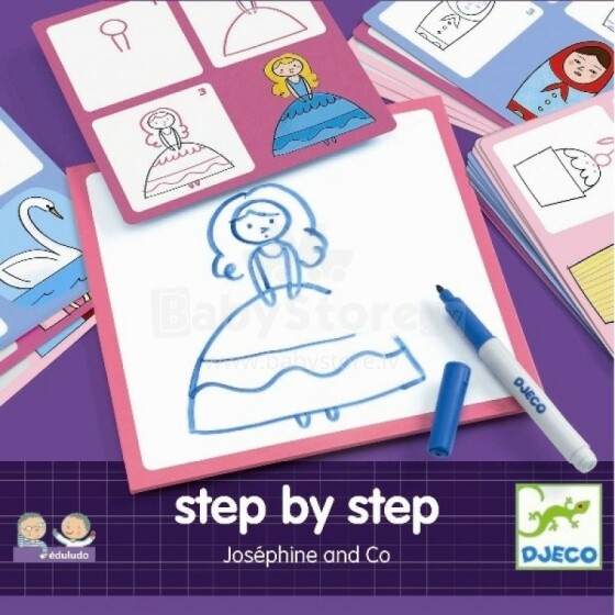 Djeco Step by Step Josephine Art.DJ08320  Attīstošais komplekts  lai zīmētu