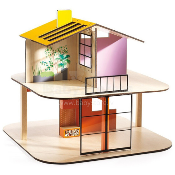 Djeco Color House  Art.DJ07803 Деревянный кукольный домик