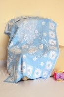 Rosette Light Blue Art.89450 Aukštos kokybės vaikiška medvilninė antklodė (antklodė) 100x140 cm