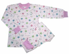 Galatex Art.100458 „Pink Stars Warm“ vaikiškos medvilninės pižamos termofrote