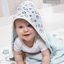 Bebejou vonios rankšluosčių skaistalai kūdikiams Art.3010109 Vaikiškas rankšluostis su gaubtu 80x90cm