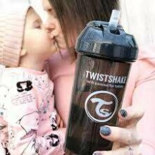 „Twistshake Straw Cup“ art. 103063 Pastelinis žalias butelis su šiaudais nuo 6 + mėnesių, 360 ml