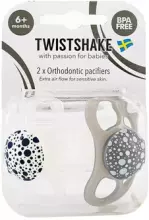 Twistshake Pacifier Art.78595 Grey White Силиконовая пустышка ортодонтической формы,6+ мес