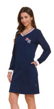 Doctornap Night Dress  Art.4534 Navy  Kokvilnas naktskrekliņš grūtniecēm/barošanai