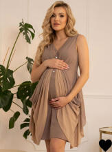Doctornap Night Dress Art.TCB 7460 Beige  Kokvilnas naktskrekliņš grūtniecēm/barošanai