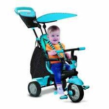 „Smart Trike Glow Blue Touch 4in1“ 69952900 vaikų triratukas su rankena ir stogu