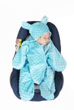 La bebe™ Minky+Cotton Art.104793 Blue Overalls for a baby for a car seat (stroller) with handles and legs