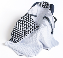 La bebe™ Swaddle Velur+Cotton 90x90 Art.104800 Grey Высококачественное детское двустороннее легкое одеяло-конверт с капюшоном (90x90 см)