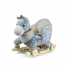KinderKraft Rocker Plush Horse Art.KKZKONIGRY0000 Mīksts šūpuļzirgs uz ritentiņiem (opcionāli) ar muguriņas atbalstu (Šupuļzirgs)