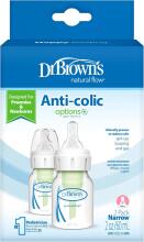 Dr. Brown’s Natural Flow® Options+™ PP Narrow Art.SB2200-P3 бутылочка для недоношенных и новорожденных малышей с соской Preemie,60мл,2 шт