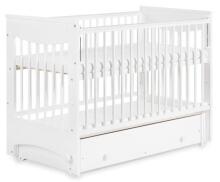 KLUPS LUNA детская кроватка/качалка с опускающейся боковиной и ящиком 120x60см, белый